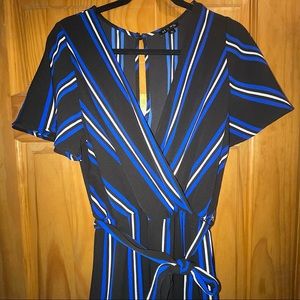 AS U WISH Stripped Jumpsuit in L